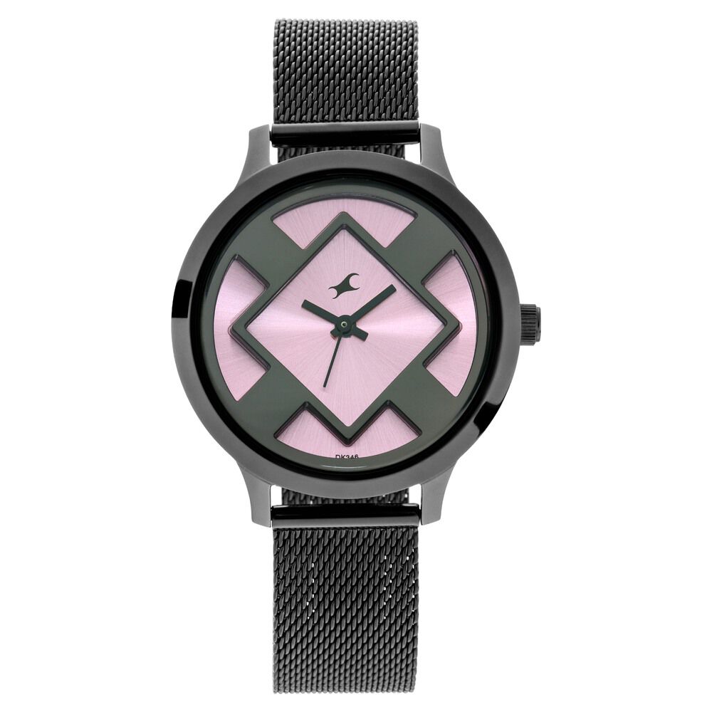 Fastrack black hotsell and pink watch