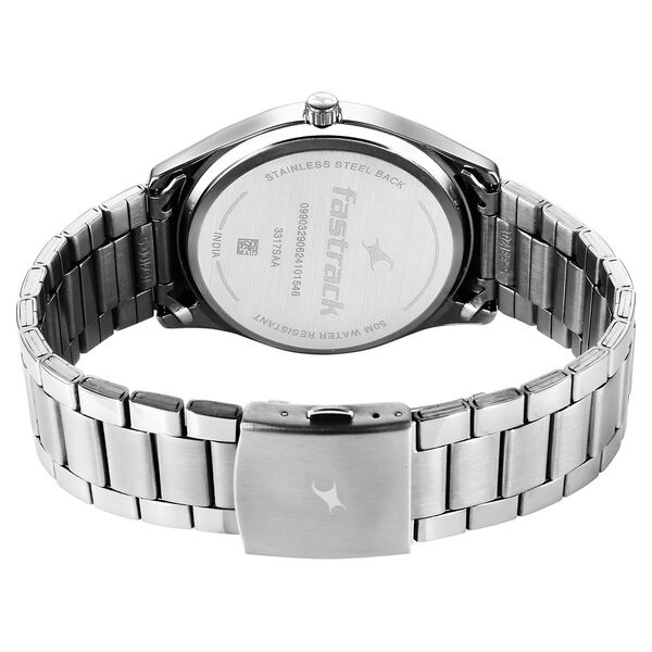 Fastrack Stunners Quartz Analog Silver Dial Silver Metal Strap Watch For Guys - image number 4