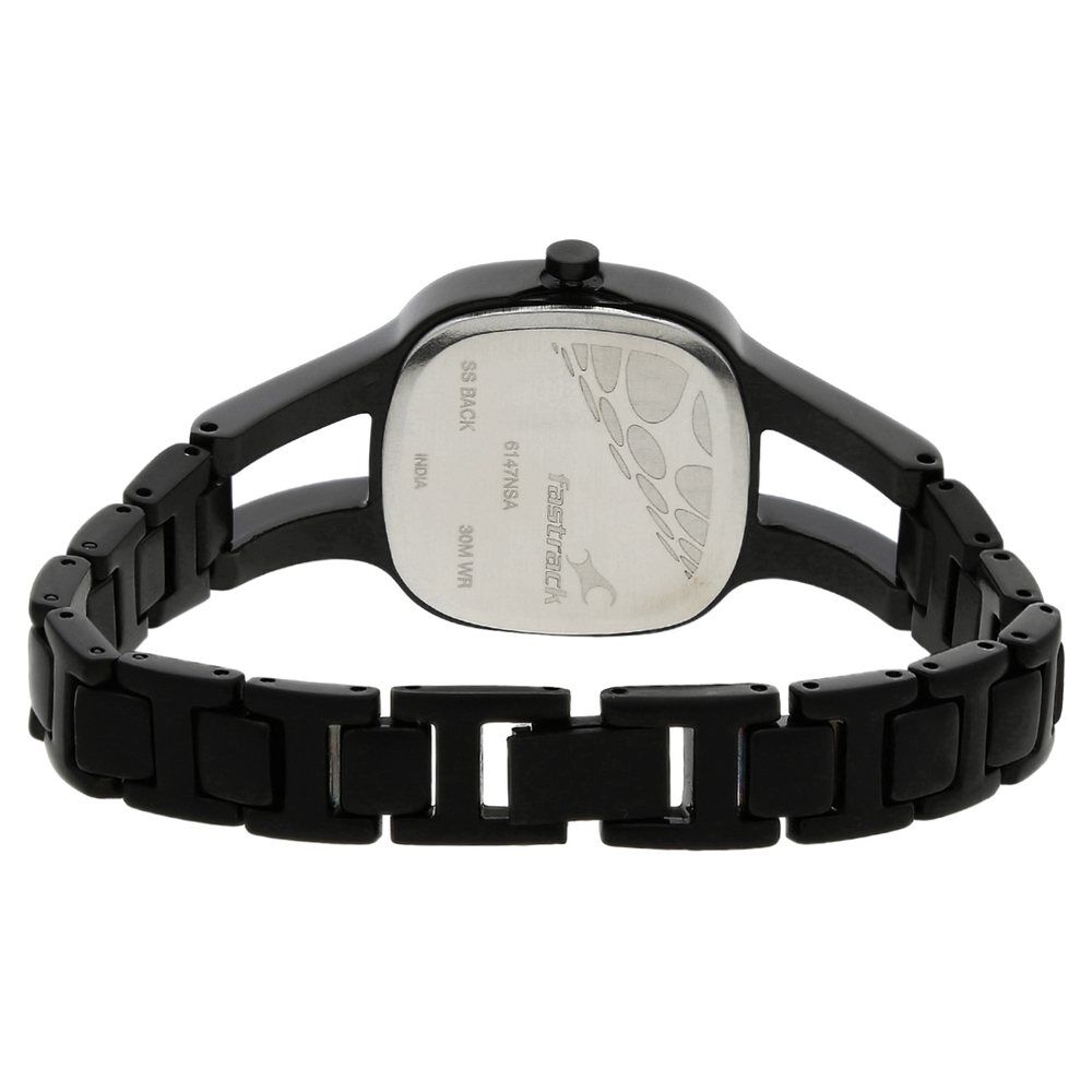 Fastrack black metal watches for womens top