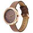 Fastrack Gelato rosegold analog leather strap watch with Chocolate dial for Girls - image number 2