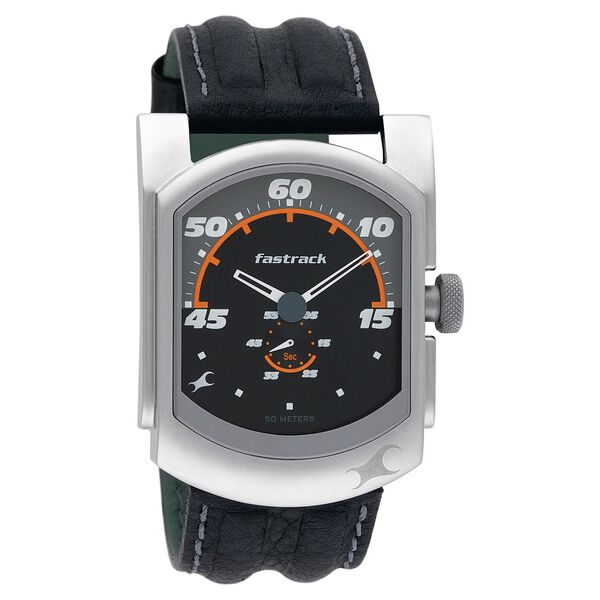 Fastrack Quartz Analog Black Dial Leather Strap Watch for Guys - image number 0