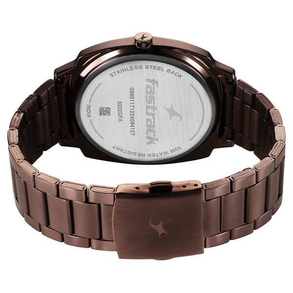Fastrack Groove Quartz Analog Black Dial Guys Stainless Steel Watch - image number 4