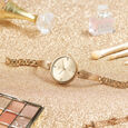 Fastrack Vyb Diva Quartz Analog Rose Gold Dial Metal Strap Watch for Girls - image number 2