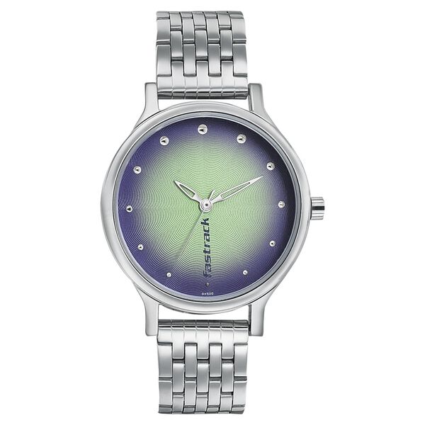 Fastrack Sunburn Quartz Analog Green Dial Metal Strap Watch for Girls - image number 1