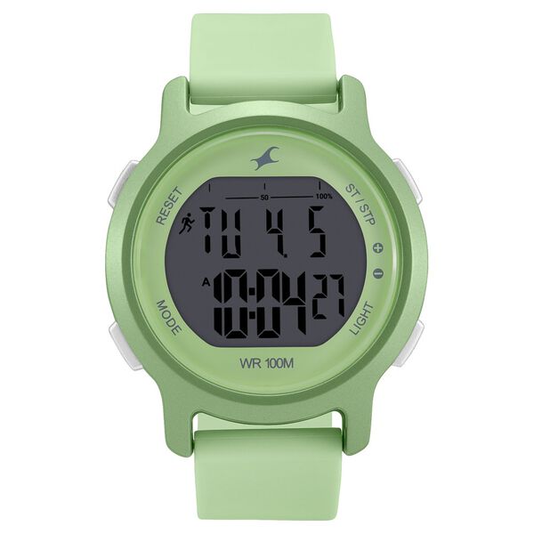 Fastrack Street Line Digital Dial Green Silicone Strap Watch for Girls - image number 2