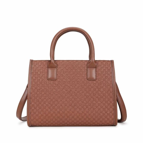 Lattice brown satchel - image number 4