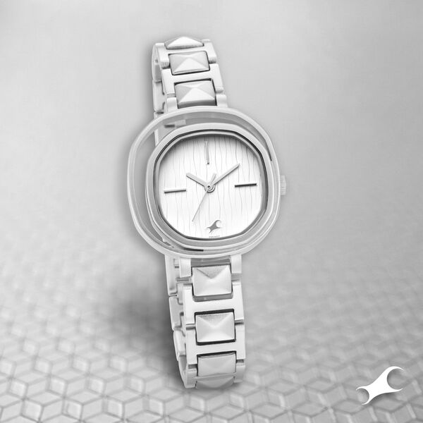 Fastrack Opulence Quartz Analog Silver Dial Metal Strap Watch for Girls - image number 0