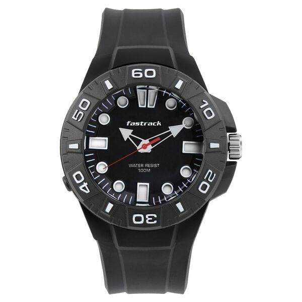 Fastrack Trendies Quartz Analog Black Dial Plastic Strap Watch for Guys - image number 0