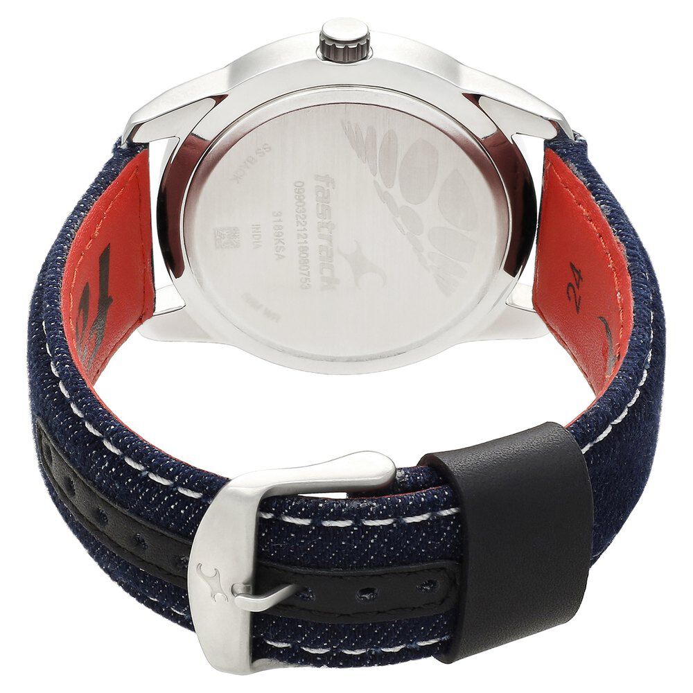 Fastrack Denim Quartz Analog Grey Dial Denim Strap Watch for Guys