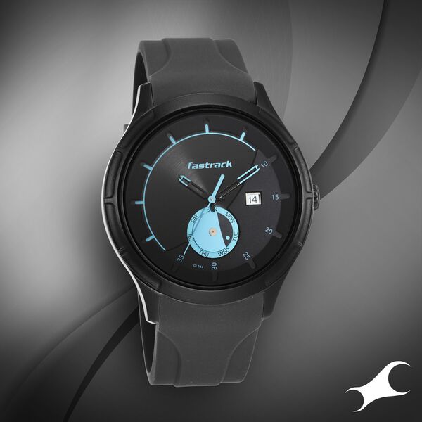 Fastrack Urban Bounce Quartz Analog Black Dial Silicone Strap Watch for Guys - image number 0