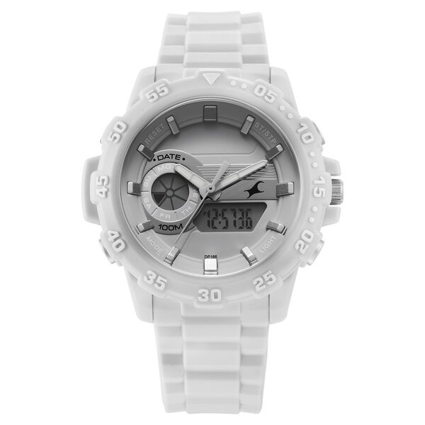 Fastrack Street line Quartz Analog Digital Grey Dial Silicone Strap Watch for Girls - image number 0