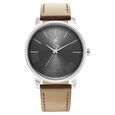 Fastrack Stunners Quartz Analog Grey Dial Brown Leather Strap Watch For Guys - image number 1