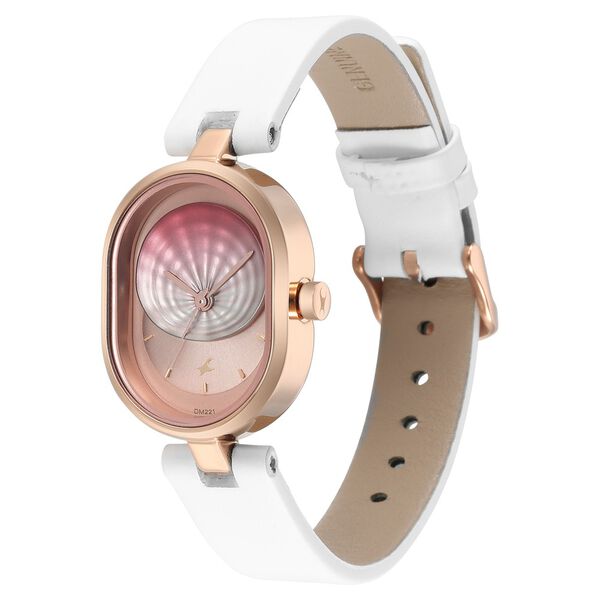 Fastrack Uptown Retreat Quartz Analog Pink Dial Leather Strap Watch for Girls - image number 3
