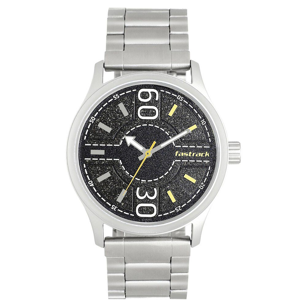 Buy Online Fastrack Road Trip Quartz Analog Black Dial Stainless