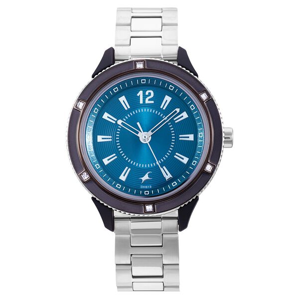 Fastrack Modular Quartz Analog Blue Dial Stainless Steel Strap Watch for Girls - image number 1