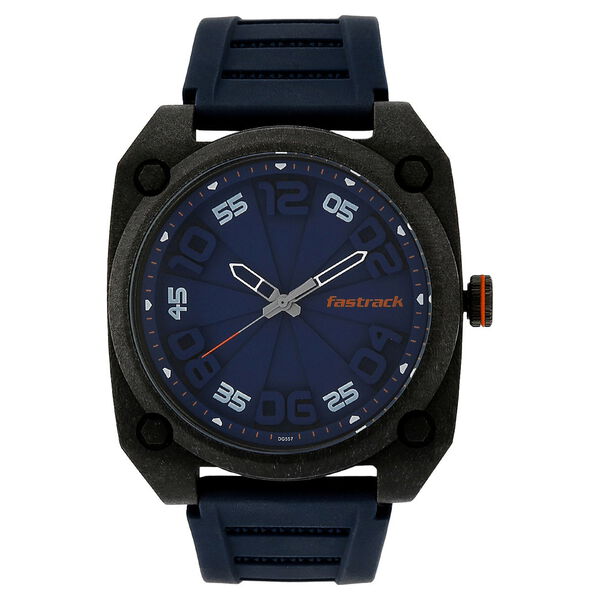Fastrack Light Weight Quartz Analog Blue Dial Silicone Strap Watch for Guys - image number 0