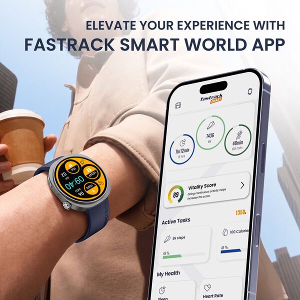 Fastrack Revoltt FR3 Pro Smartwatch with 1.43" AMOLED Display Dynamic 60Hz Refresh HRM SpO2 Sleep Functional Crown - image number 8