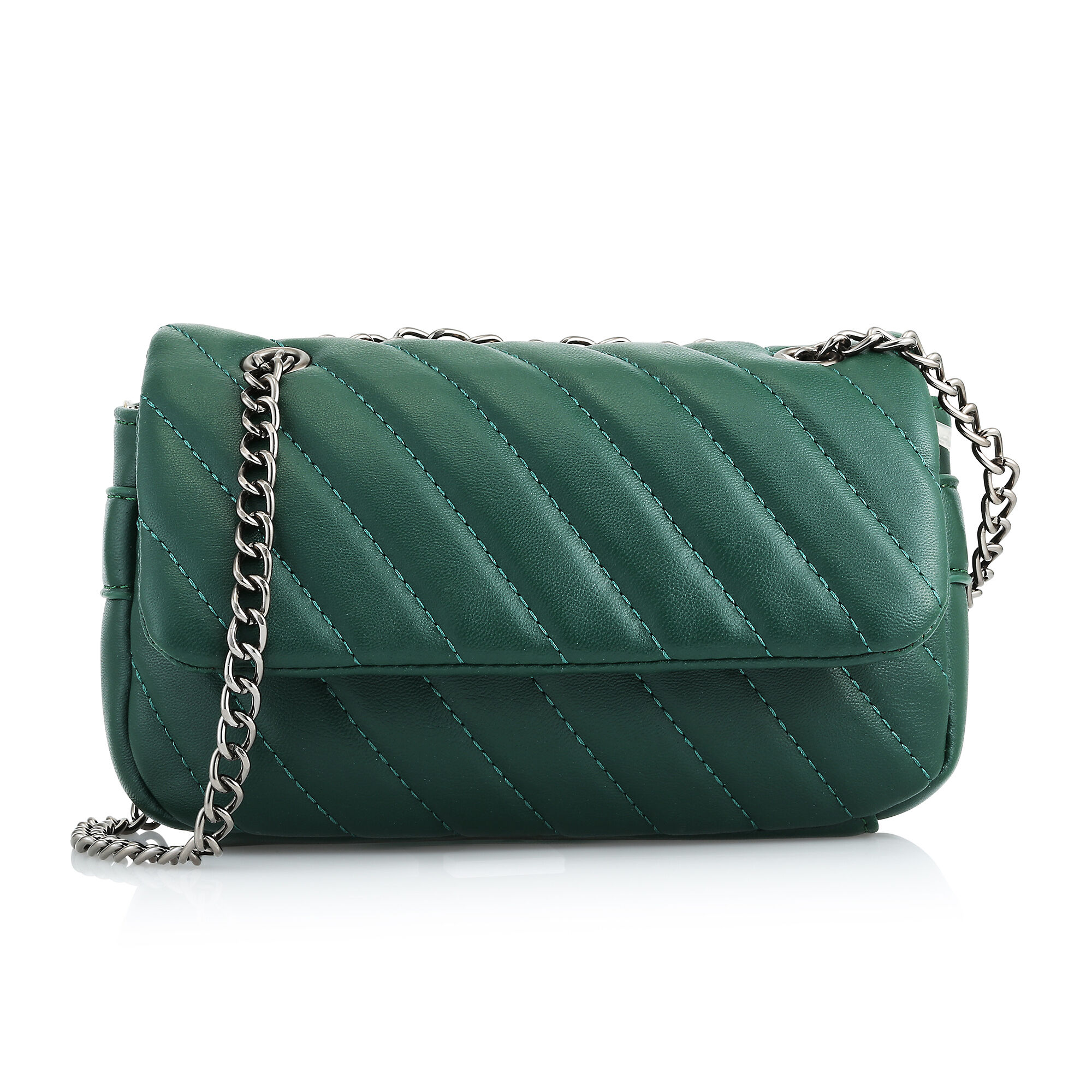 Buy Online Fastrack Quilted Chain Sling Bag in Green f234slsms28gr1 Fastrack