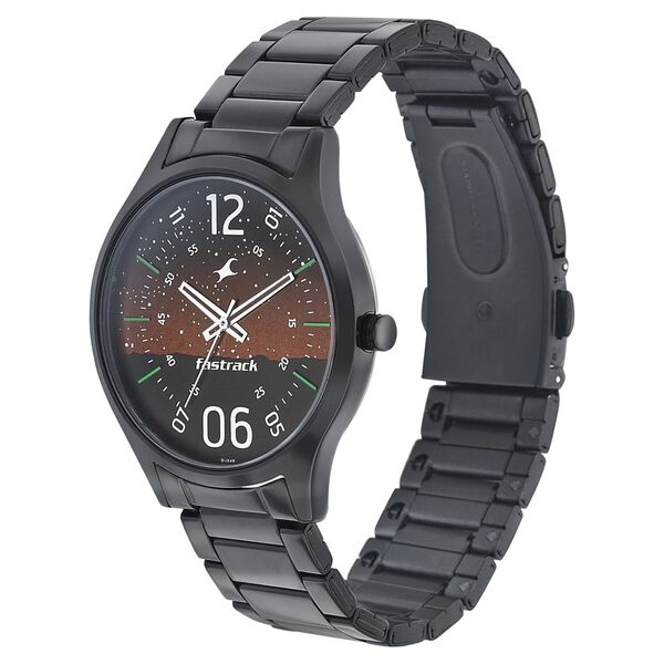 Fastrack Space Rover Quartz Analog Brown Dial Stainless Steel Strap Watch for Guys - image number 2