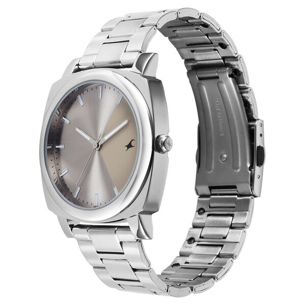 Fastrack Stunners X Quartz Analog Grey Dial Stainless Steel Strap Watch For Guys - image number 2