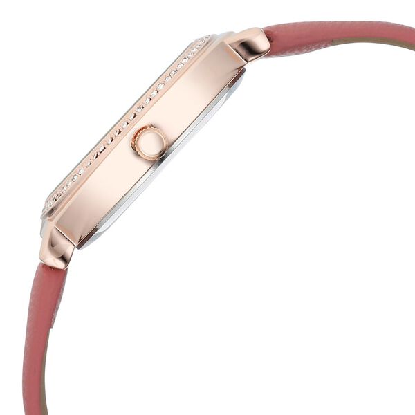 Fastrack Vyb Spotlight Quartz Analog Mother of Pearl Dial Pink Leather Strap Watch For Girls - image number 4