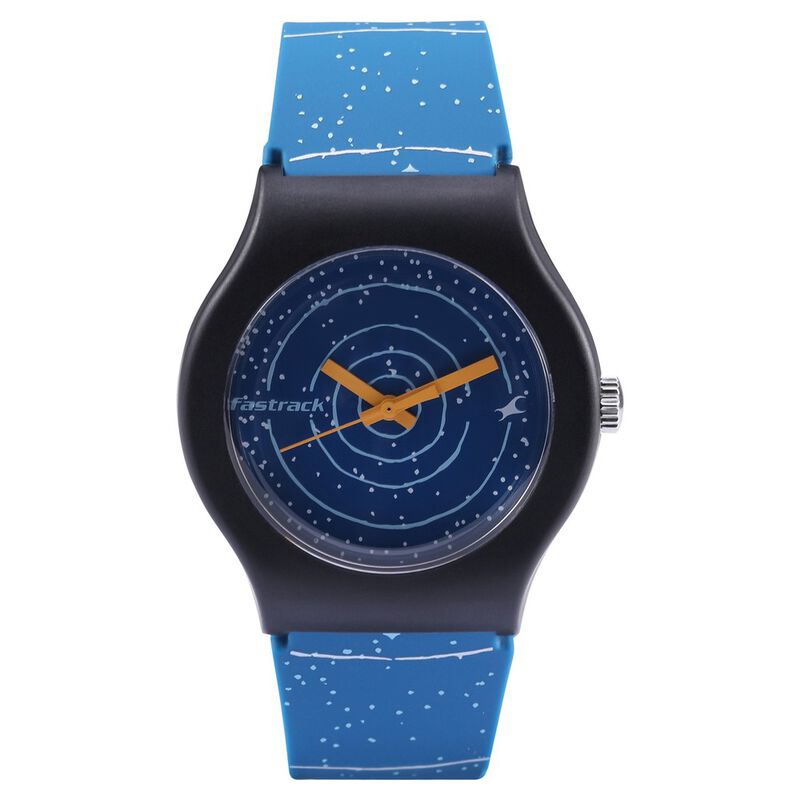 Fastrack Space Rover Quartz Analog Blue Dial Silicone Strap Unisex Watch