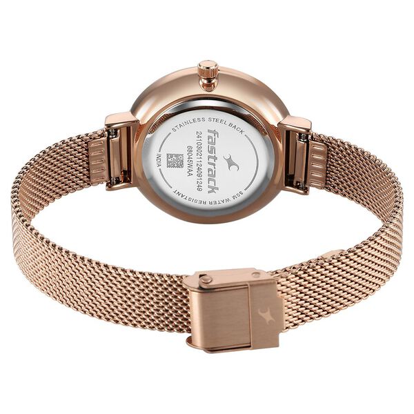 Fastrack Stunners X Quartz Analog Pink Dial Stainless Steel Strap Watch For Girls - image number 4
