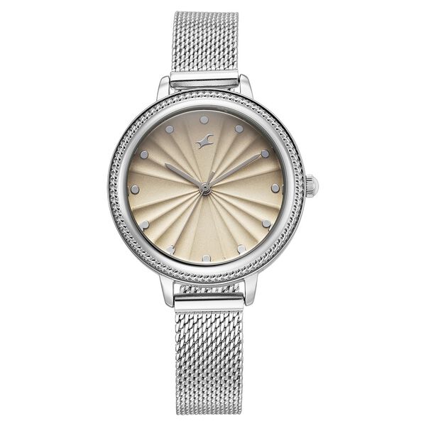 Fastrack Stunners X Quartz Analog Ivory Dial Stainless Steel Strap Watch For Girls - image number 0
