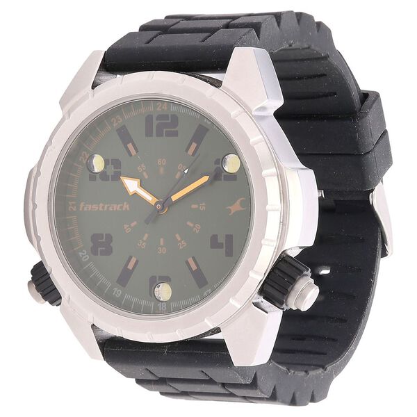 Fastrack Quartz Analog Green Dial Silicone Strap Watch for Guys - image number 1