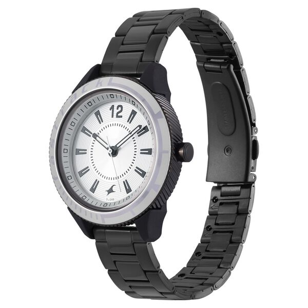 Fastrack Modular Quartz Analog Silver Dial Stainless Steel Strap Watch for Girls - image number 2