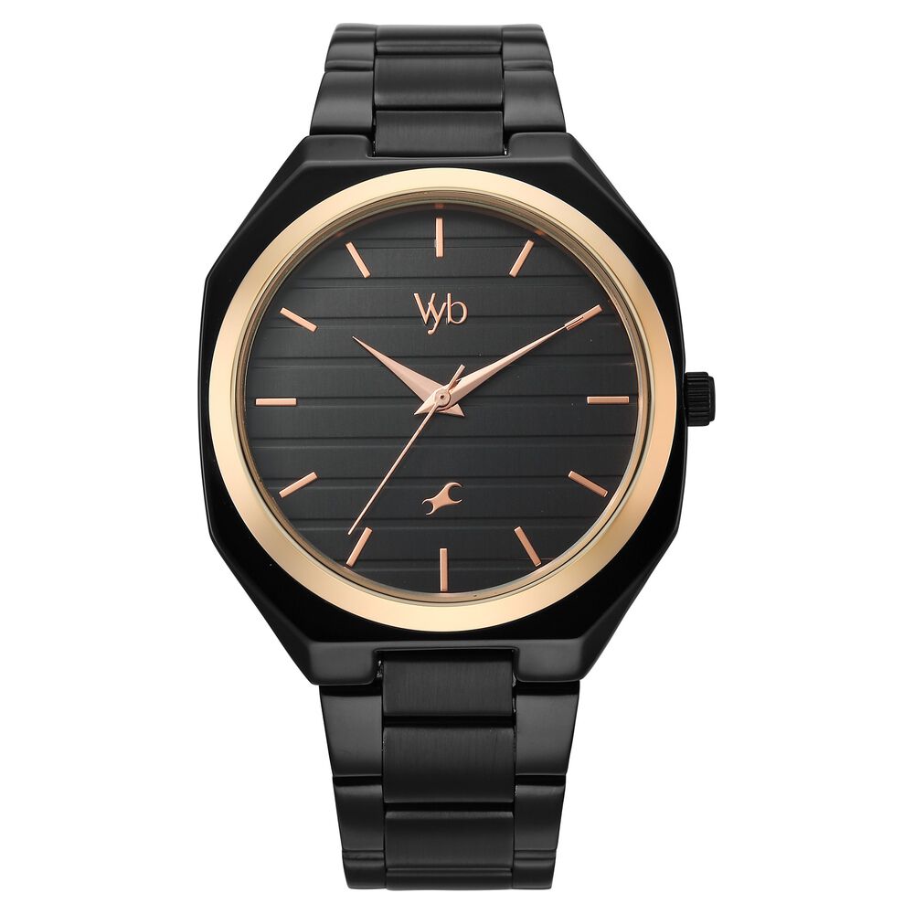 Buy Online Vyb Horizon By Fastrack Quartz Analog Black Dial Black