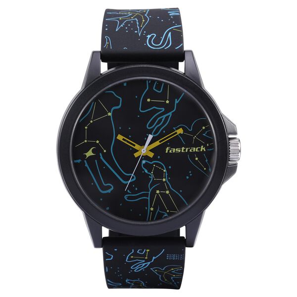 Fastrack Space Rover Quartz Analog Black Dial Silicone Strap Unisex Watch - image number 1