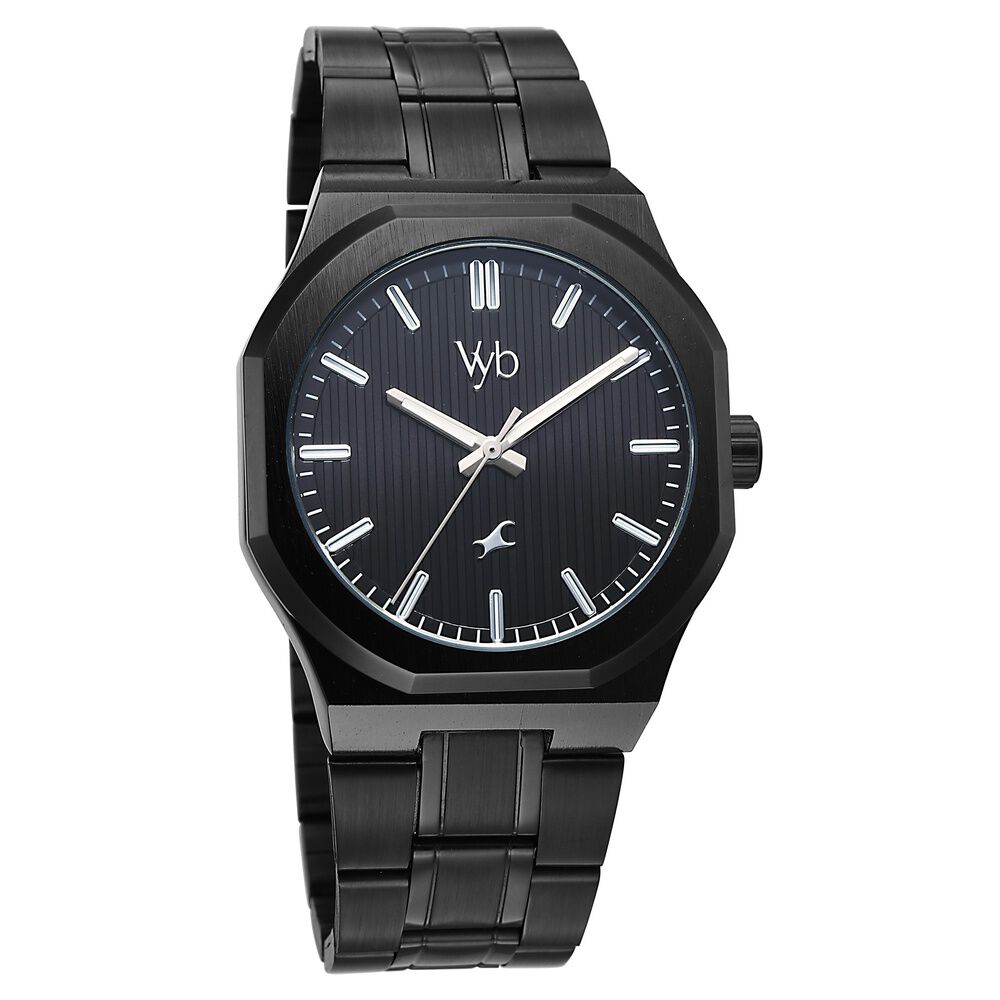 Buy Online Vyb Pioneer By Fastrack Quartz Analog Black Dial Black