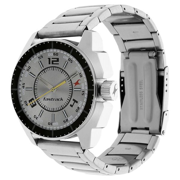 Fastrack Quartz Analog Silver Dial Stainless Steel Strap Watch for Guys - image number 1