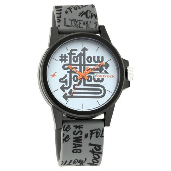 Fastrack Hashtag Quartz Analog Multicoloured Dial Silicone Strap Unisex Watch - image number 0