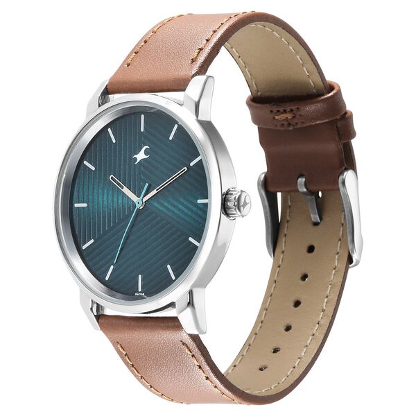 Fastrack Stunners Green Dial Leather Strap Watch for Guys - image number 2