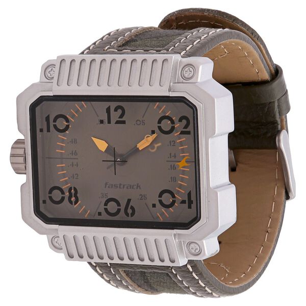 Fastrack Quartz Analog Green Dial Leather Strap Watch for Guys - image number 1