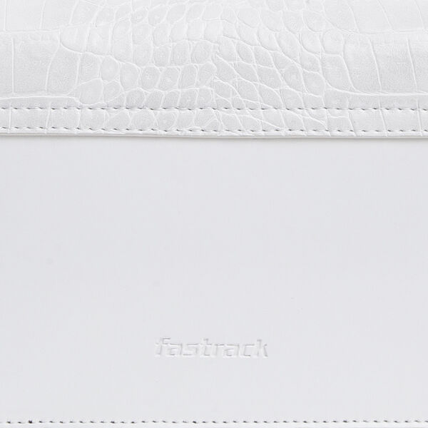 Fastrack Structured Shoulder Bag for Women | Trendy Shoulder Bag for Girls, Ladies, Women | Chic Textured Bag Made of High Quality Faux Leather (White) - image number 9