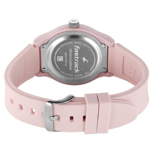 Fastrack Tees Urbanique Quartz Analog Pink Dial Silicone Strap watch For Girls - image number 4