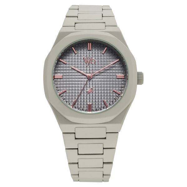 Vyb Hustler By Fastrack Quartz Analog Grey Dial Metal Strap Watch For Guys - image number 2