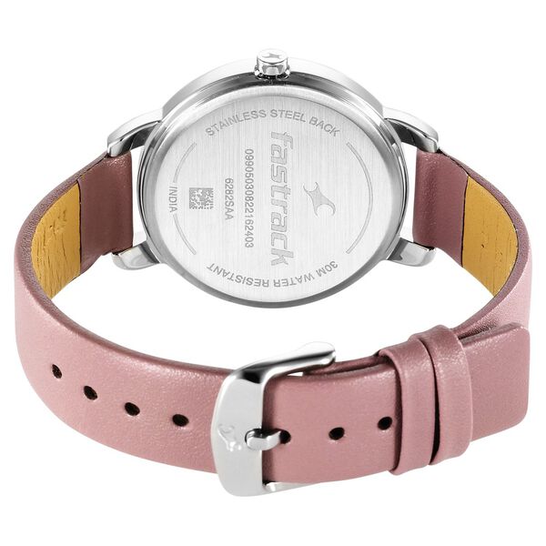 Fastrack Stunners Quartz Analog Purple Dial Leather Strap Watch for Girls - image number 4