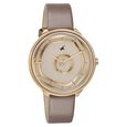 Fastrack Stunners Multifunction Rose Gold Dial Brown Leather Strap Watch For Girls - image number 1