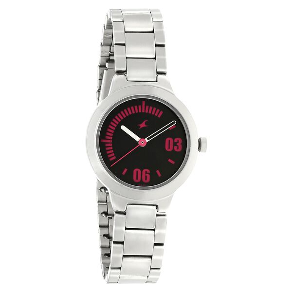 Fastrack Hitlist Quartz Analog Black Dial Stainless Steel Strap Watch for Girls - image number 0