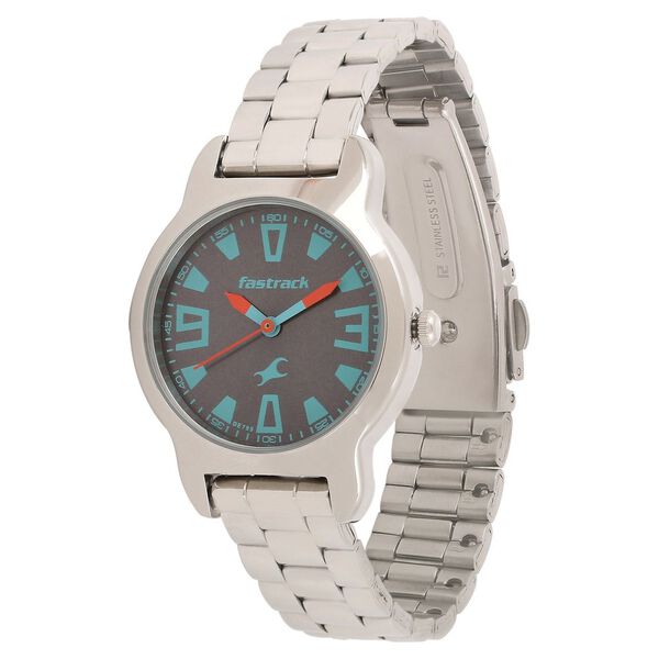 Fastrack Quartz Analog Purple Dial Stainless Steel Strap Watch for Girls - image number 1