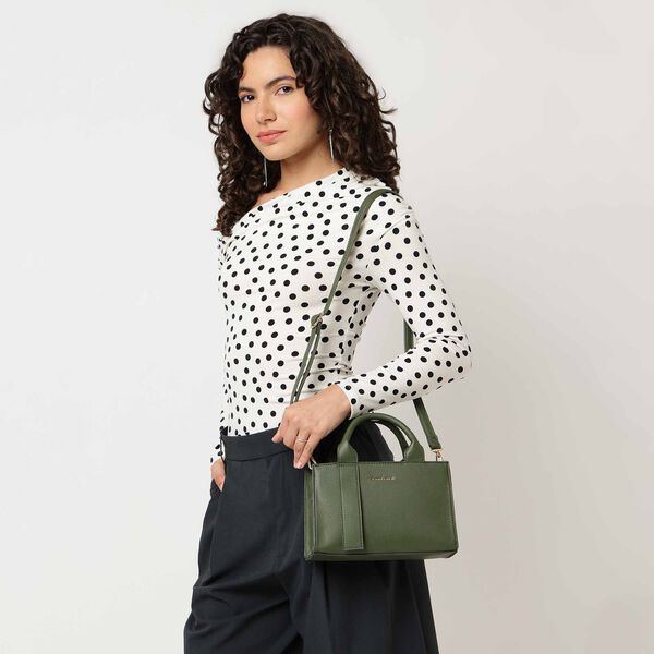 Chic olive satchel - image number 0