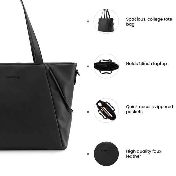 Black Laptop Tote Bag - image number 8