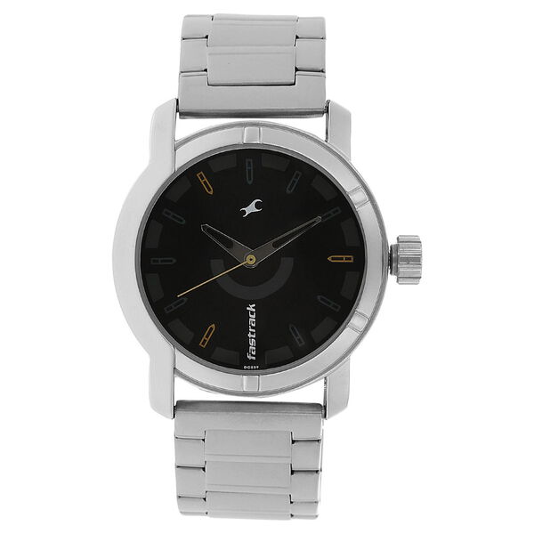 Fastrack Quartz Analog Black Dial Metal Strap Watch for Guys - image number 0