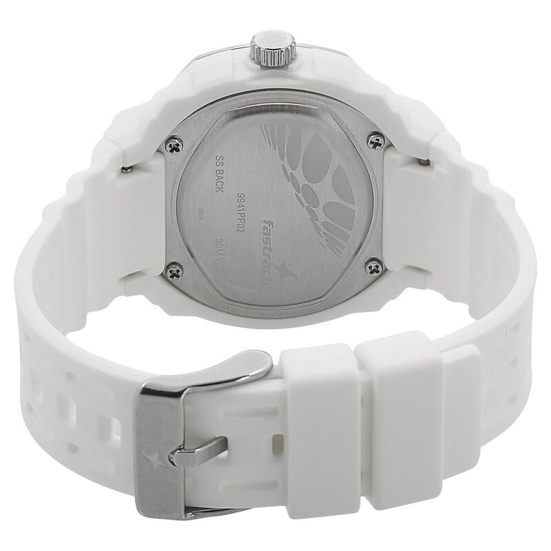 Fastrack Speed Racer Quartz Analog Silver Dial Plastic Strap Watch for ...