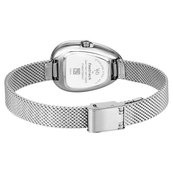 Vyb Prodigy By Fastrack Quartz Analog Silver Dial Metal Strap Watch For Girls - image number 6