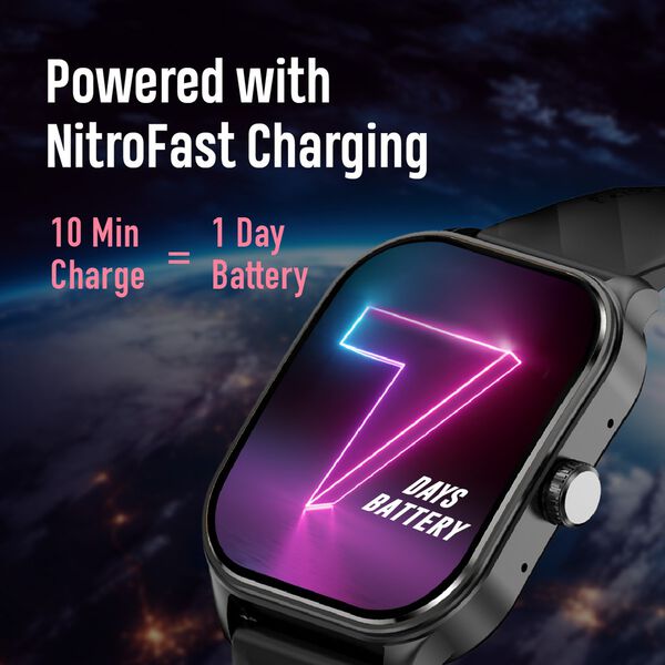 Fastrack Reflex Power|4.97 CM Super AMOLED Arched Display|410 x 502 Pixel Resolution|IP68 WR With Red Strap - image number 3